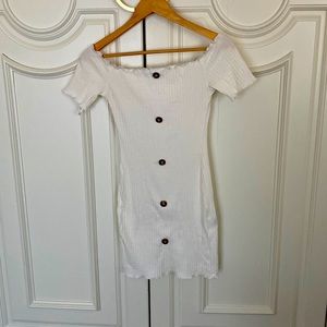 Off the shoulder white dress